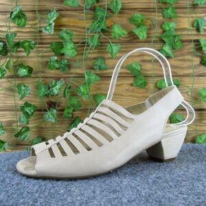 Nurture Women Vivicah Strappy Beige Leather Pump 7.5 Medium  Used 2025